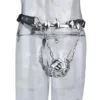 Adjustable Metal Chain and Leather Steel Dome Male Penis Bondage Sex Toys Heavy Metal Chastity Cages for Adult Games Cosplay
