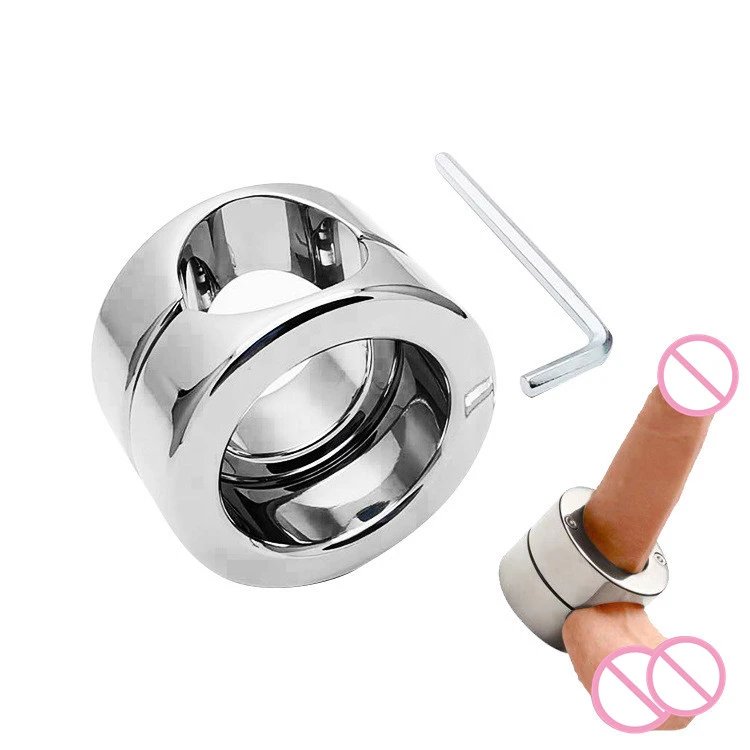 Scrotum Stretching Device Male Penis Bondage Lock Stainless Steel Scrotum Testicle Pendant Ring