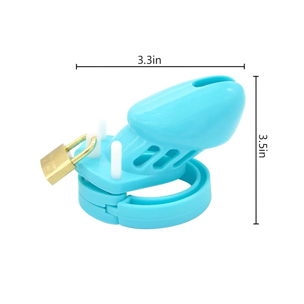 Silicone Men's Cock Lock Pink and Black Male Chastity Cage with 5 Penis Ring Devices Bondage Sex Toy
