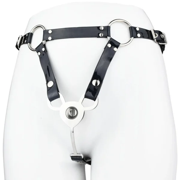 Stainless Steel Sex Toy Metal Negative Chastity Lock High Quality One-piece Welding with PU Belt Chastity Device for Man