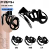 Three Sizes Available for the Resin Male Penis Chastity Cage with Silicone Catheter Lock Stem Cage Suitable for BDSM