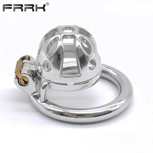 Stainless Steel Hand Polish Cock Cage Penis Ring Lock Belt Sex Toys for Men