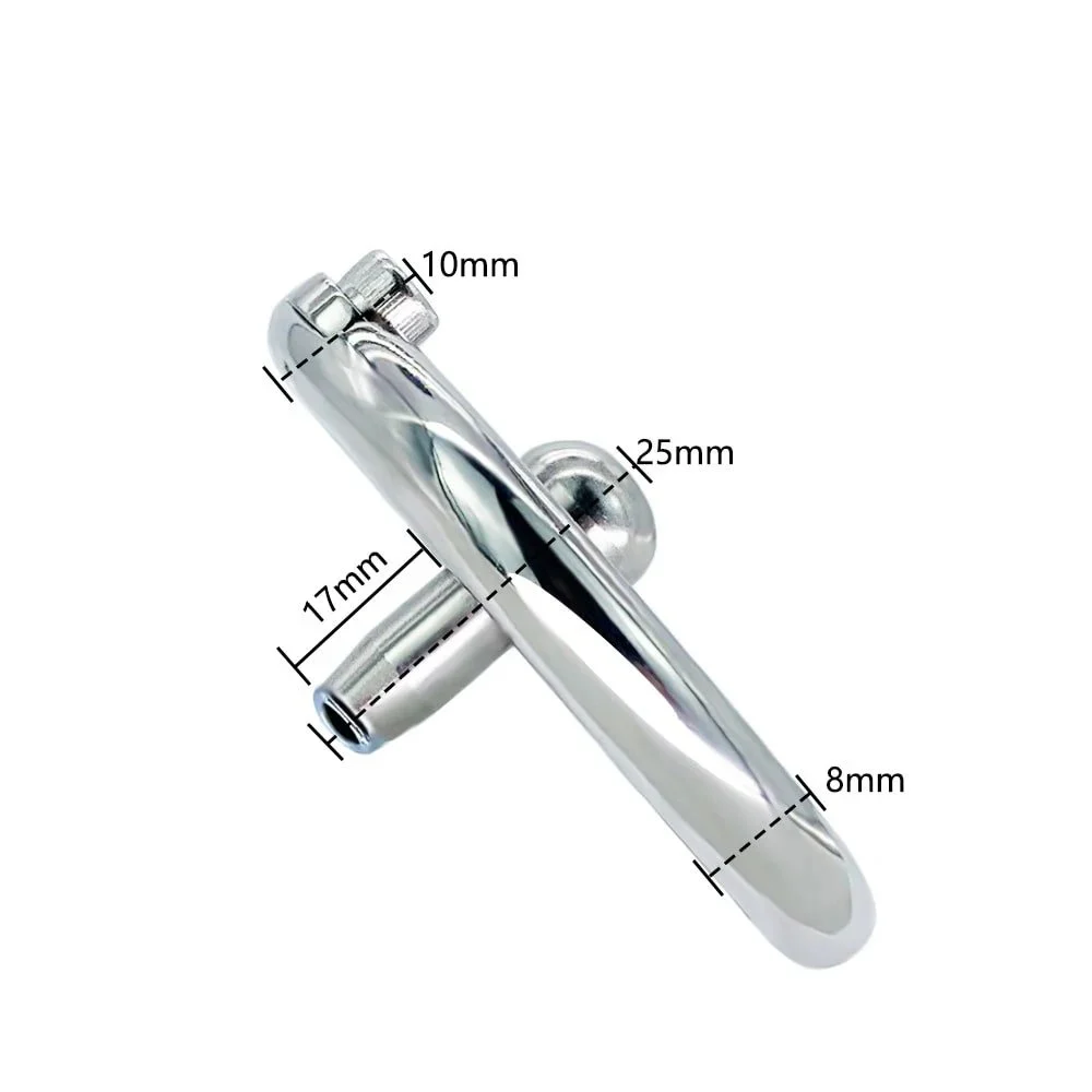 Slim Design Short Style with Catheter Stainless Steel Bird Cage Lock Bottle Cap Lock Chastity Lock Adult Sex Toys