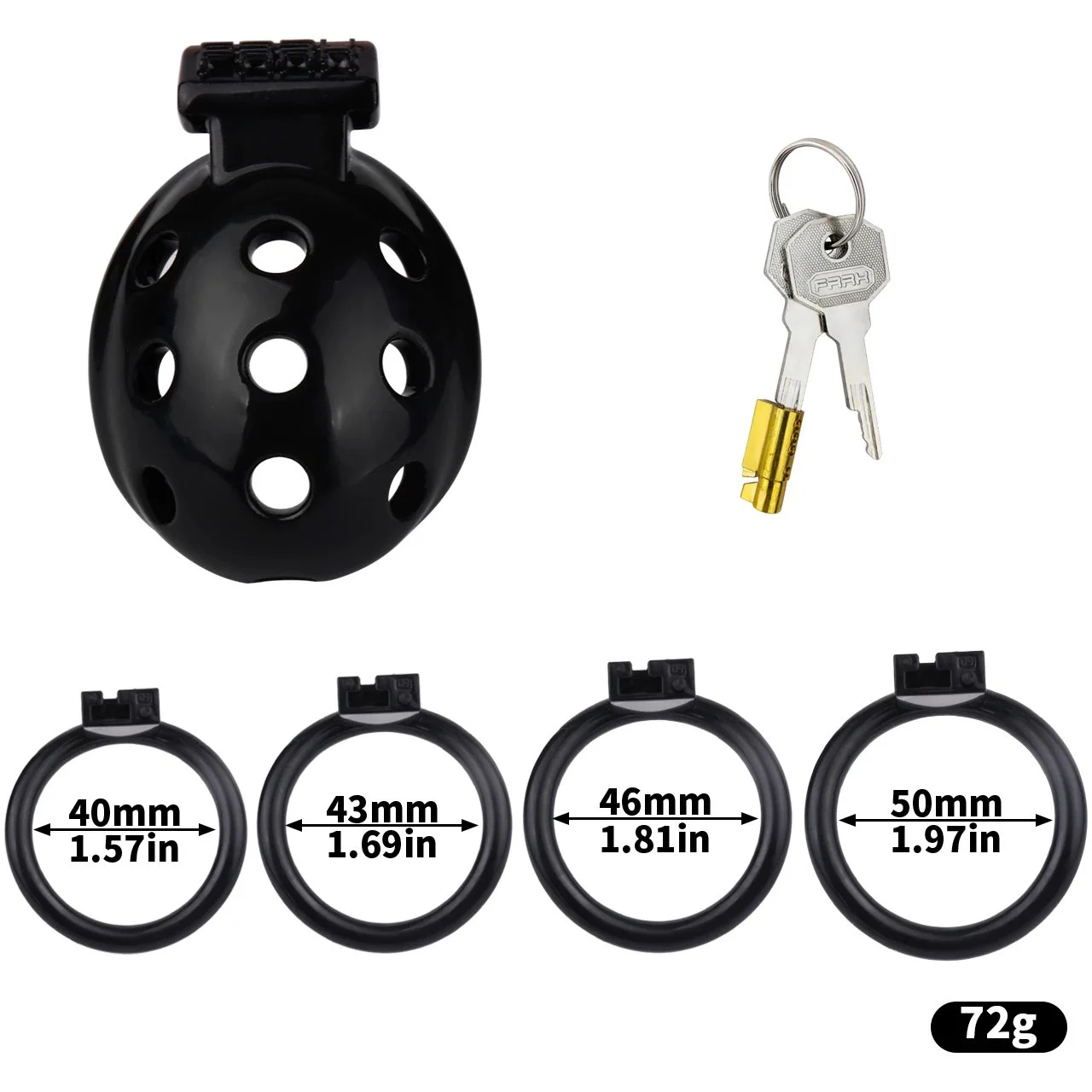 Three Colors Four Sizes to Choose FromMale Chastity CageMale Restraints for Bdsm Product LineResin Strap-on Chastity Cage