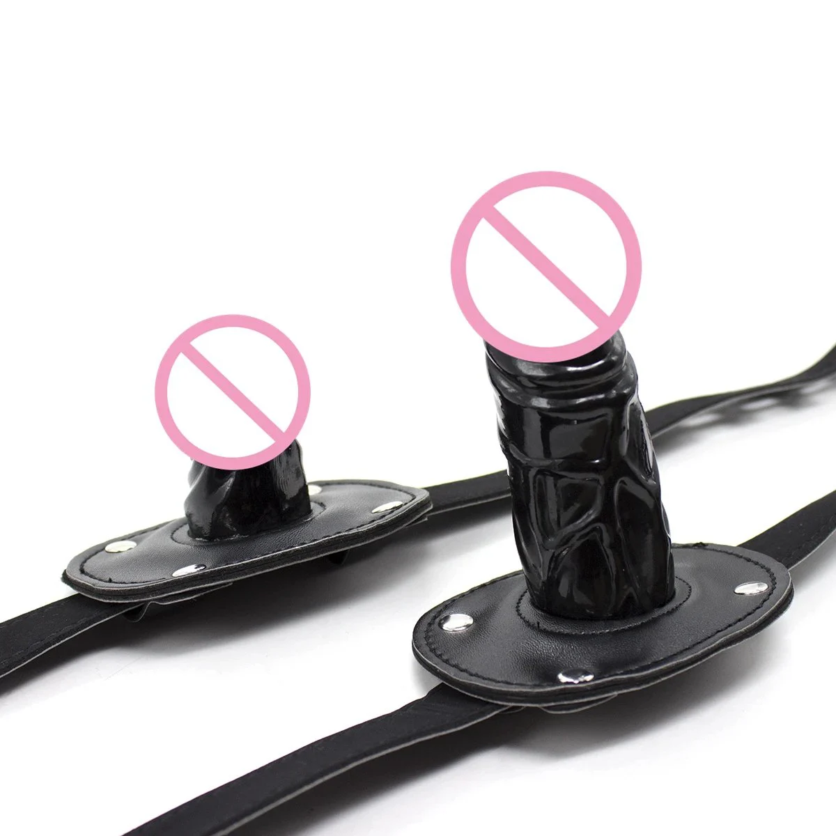 Dildo Mouth Plug Female Masturbation Mouth Plug Black Silicone Dildo Mouth Flail Sex Toys for Women