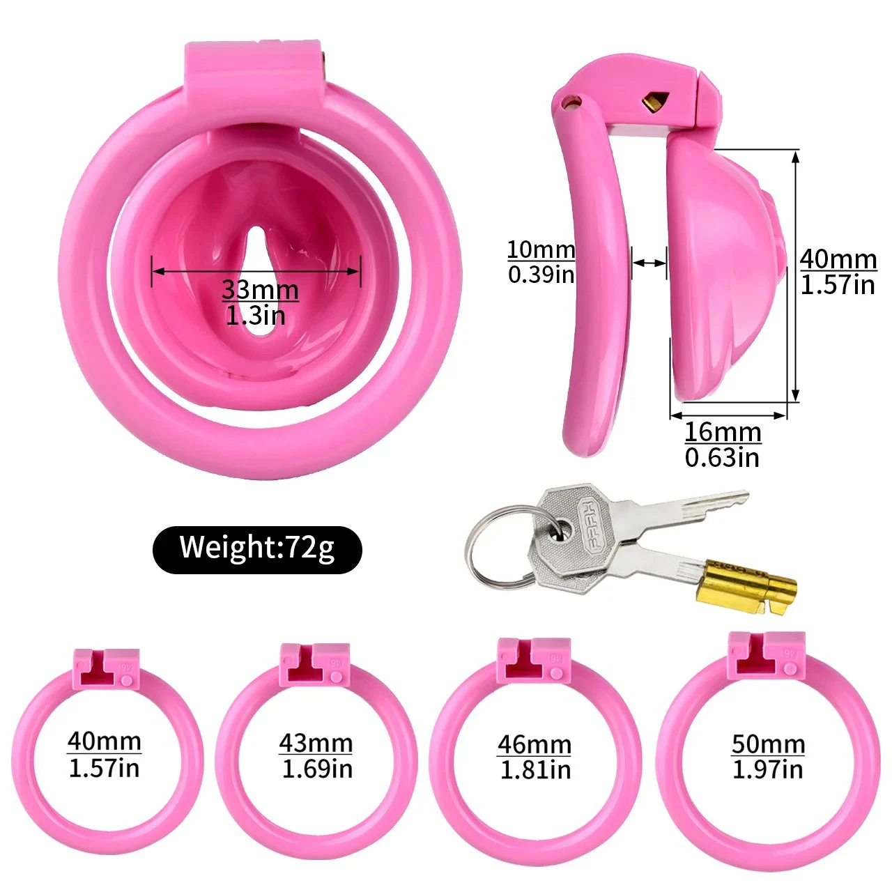 Sissy Chastity Cage pink Pussy Small Chastity Cock Cages Vagina Male Chastity Devices Lock 4 Rings for Sissy Men