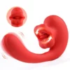 Silicone Bendable G-spot Vibrator Vaginal Clitoral Stimulator Women Masturbation Tongue Licking Mouth Vibrator with Biting Modes