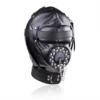 Adult Sex Game Full Head Mask Mouth Gag PU Leather Hood Fetish Slave Headgear Bondage