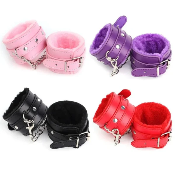 Adult Toys PU Bondage Gear Handcuffs Restraint Training Sex Aid Props for Bondage