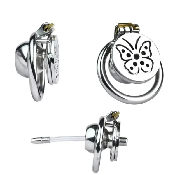 Stainless Steel Chastity Male Cock Cage Male Chastity Device With Catheter for Men