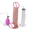 Adult Toys Realistic Inflatable with Squirting Pump Soft Liquid Silicone Material Inflatable Squirting Dildo Adult Sex Toy