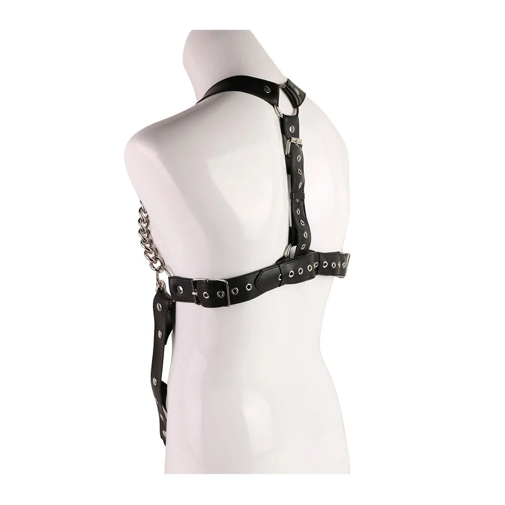 Adult Sex Toys with Soft Leather and Metal Chain Toys for Men Flirting Adult Toy Leather Chains to Restrain the Body