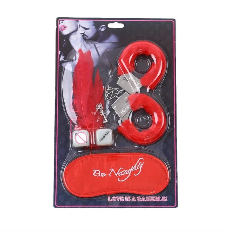 Sexy Furry Feather Flirting Tickler Sexy Dice Game Blindfold and Handcuffs Sex Toys for Couples Bondage Set