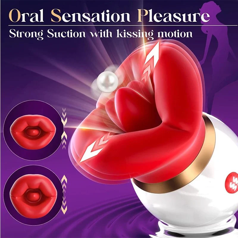3IN1 Clit Tongue Licking Vibrator Female Sex Toys for Women Mouth Biting Oral Clitoris Stimulator Sucking Nipple Orgasm