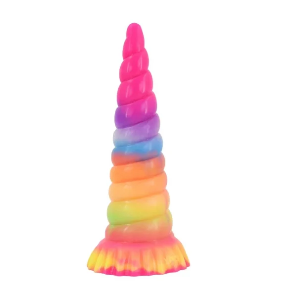 Artificial Spiral Anal Toys With Liquid Silicone Glow in the Dark Dildo for Lesbian Masturbators