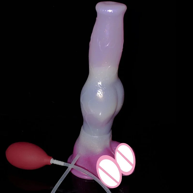Adult Dog Squirting Dildo Gorgeous Ejaculation Dildo for Women Flexible Sex Tool Silicone Animal Penis