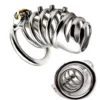 Stainless Steel Inverted Plugged Cylinder Chastity Cage for Couple Restraint Ring Bolted Spikes
