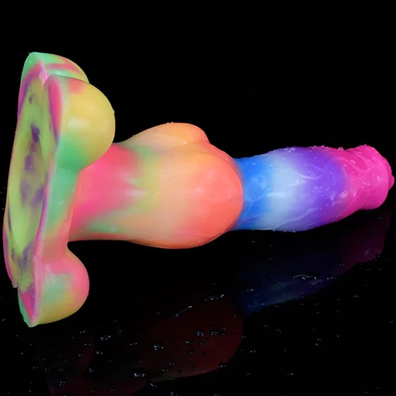 9 Inch Glow in Dark Monster Dildo for Women Luminous Geeky Dildo With Suction Cup Smooth Luminescent