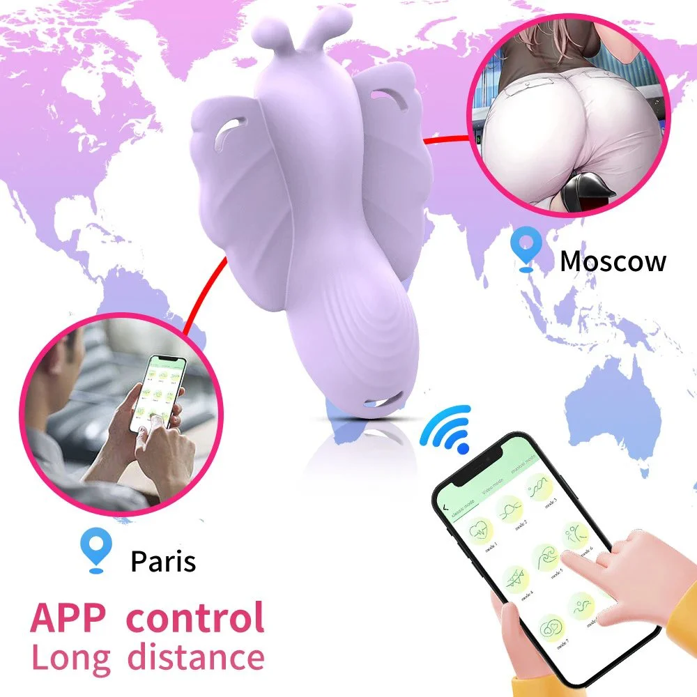 Sex Toy Women Vibrating Panties 9 Modes Mobile App Controlled Strap on Butterfly Vibrator