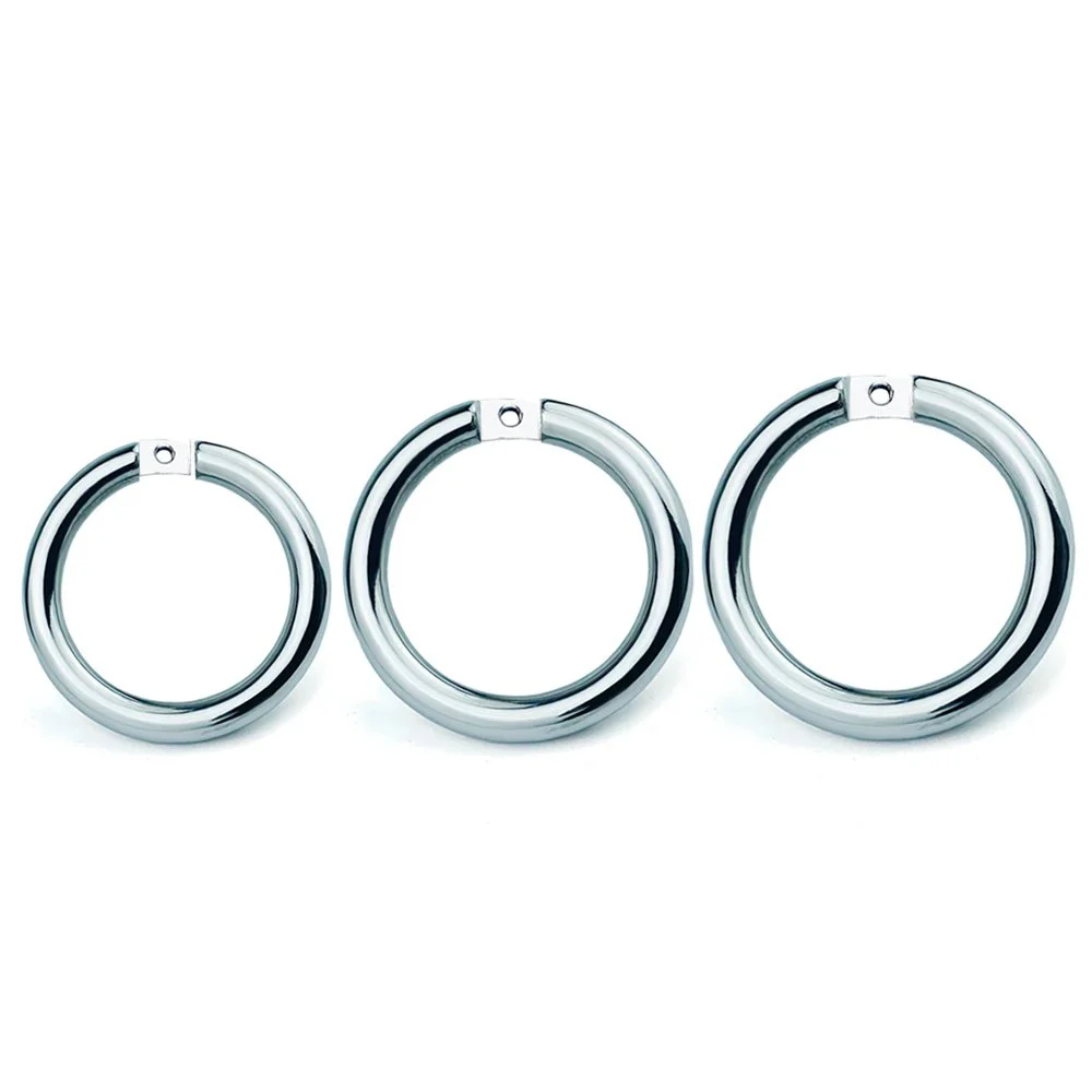 Steel Penis Ring Penis Lock for Men Bondage Chastity Cock Cage Male Metal Cock Chastity Device Belt