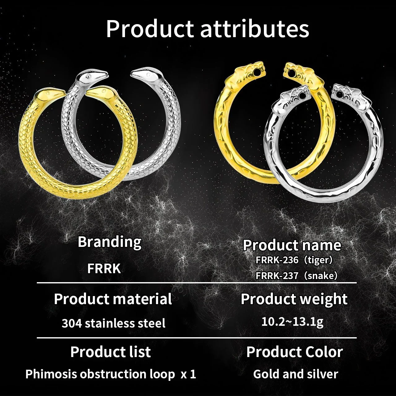 Tiger Texture Resistance Foreskin Blocking Penis Ring Men's Sex Tools Man Exercise Desensitization Lock Cage Cock Ring