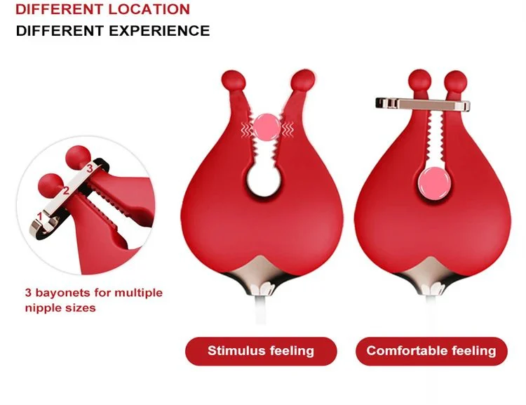 Sex Toys for Women Nipple Clamps Clitoral Nipple Stimulator Rose Dildo Vibrator With Breast Clip
