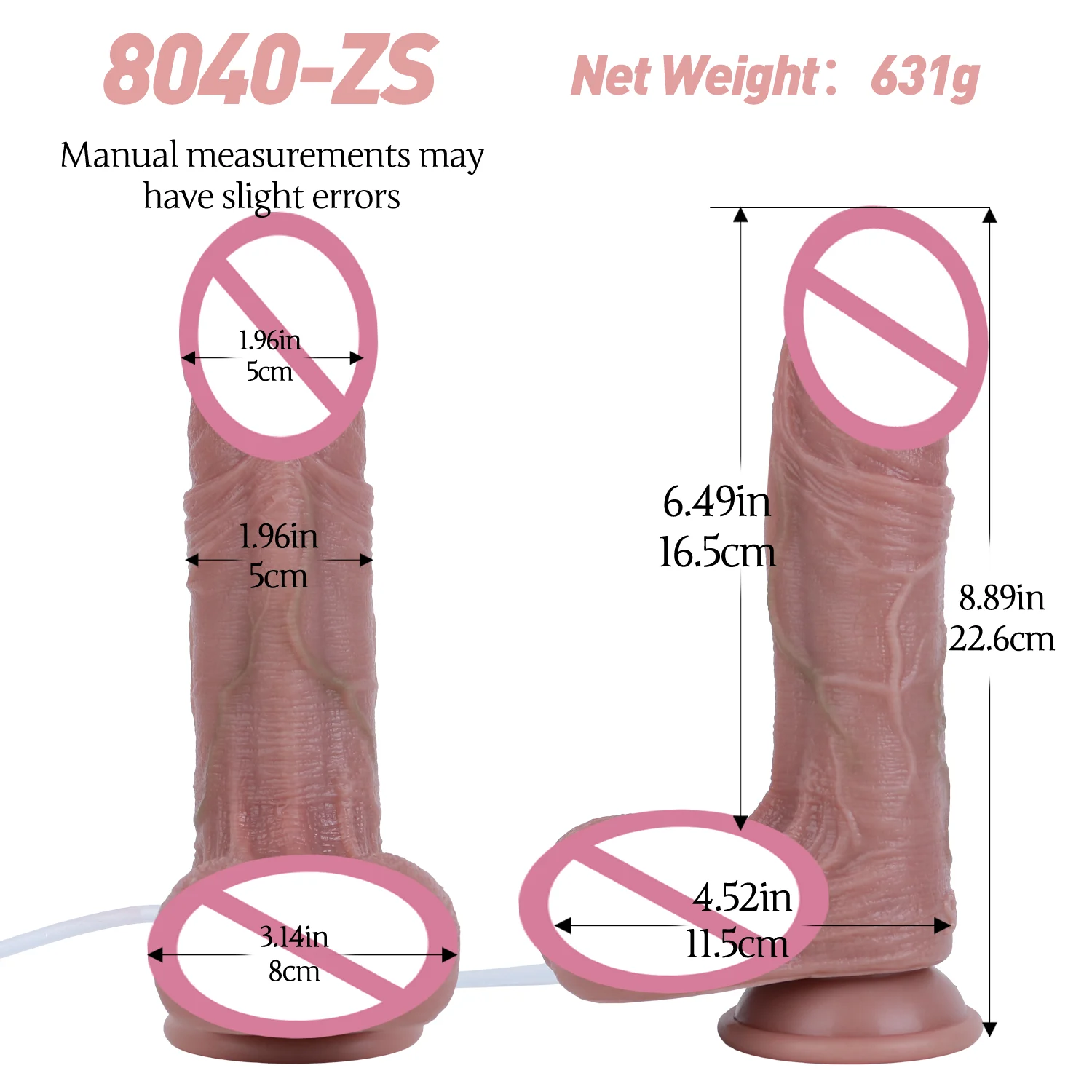 Silicone Realistic Squirting Penis Skin-Like Texture Removable Design Ultra-Realistic 18+ Adult Toy Strong Suction