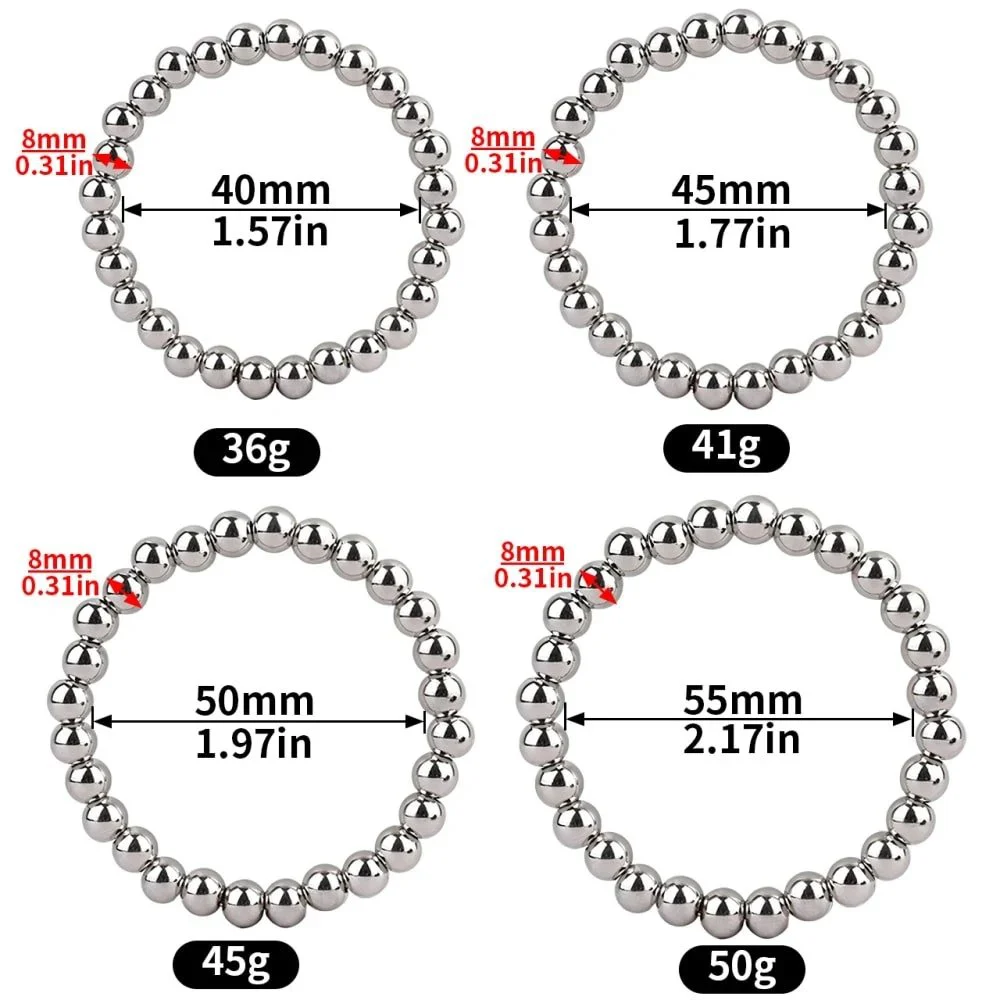 Restraint Ring Cock Ring Male Bondage Lightweight Metal Beaded Cock Ring Sex Toy Chastity Device Sex Toy