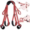Adult Sex Bondage Kit Bed Restraints Set with Handcuffs Neck to Thigh Ankle Adjustable Leg Straps Handcuffs for Couples