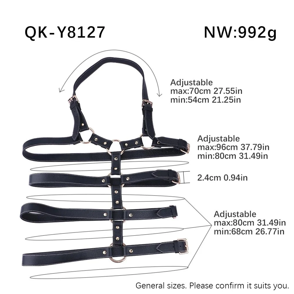 Bondage Body Harness Man Leather Chest Harness,Full Body Bondage Leather Harness,Fetish Wear Man Gear for Men
