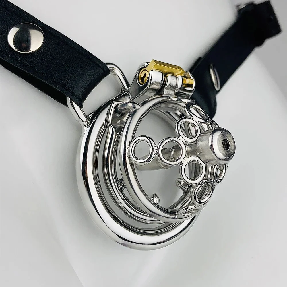 Round or Curved Ring and Belt Spiked Cock Cages Cock Cage Male Chastity Devices SM Products