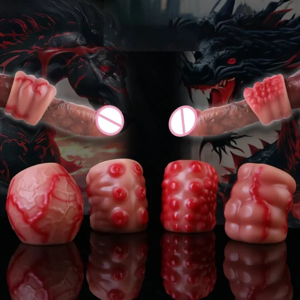 Wearable Thick Silicone Penis Ring Male Cock Ring Delayed Ejaculating ,Alien Sex Toy for Men Lock Sperm
