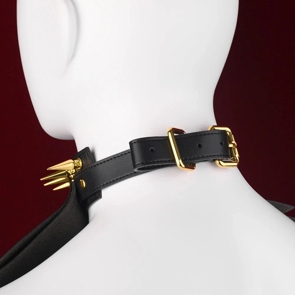 Angel Wings Leather Collar Suitable for Adult Roleplay. Available in Two Colors Also Suitable for Beginners