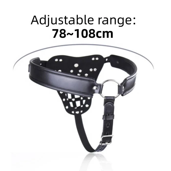 Adult Men's Leather Cock Cage Stainless Steel Chastity Locking Device for Sex Toys and SM Bondage Restraint