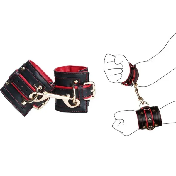 Leather Restraint Cuffs for Role-playing Between Submissives and Dominants. Adult Novelty Toys Suitable for Ages 18+