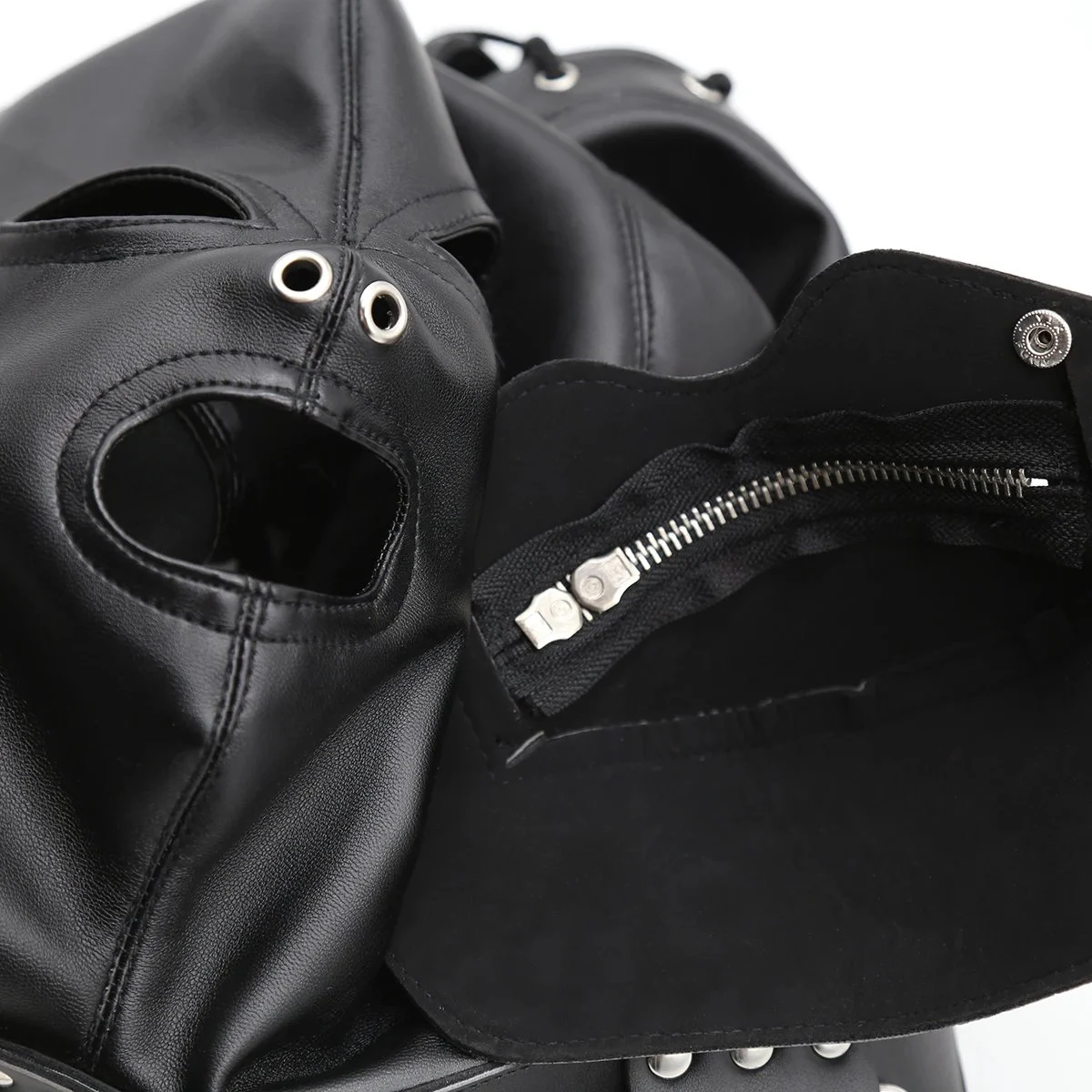 Adult Sex Face Slave Costume Male Bondage Big Leather Head Hood