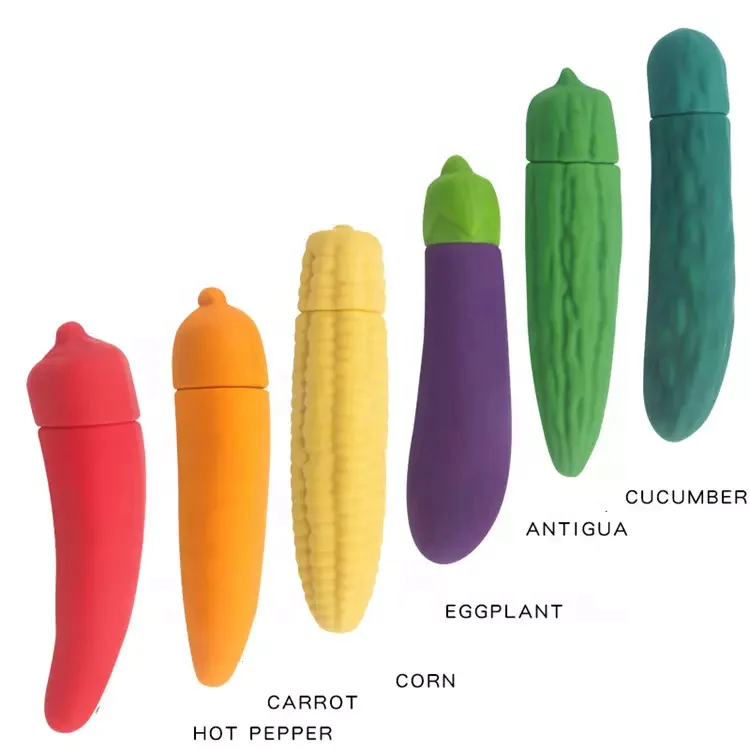 Sexy Shop Female Masturbation Silicone Cucumber Corn Eggplant Vibrator Dildo Vegetable Dildos