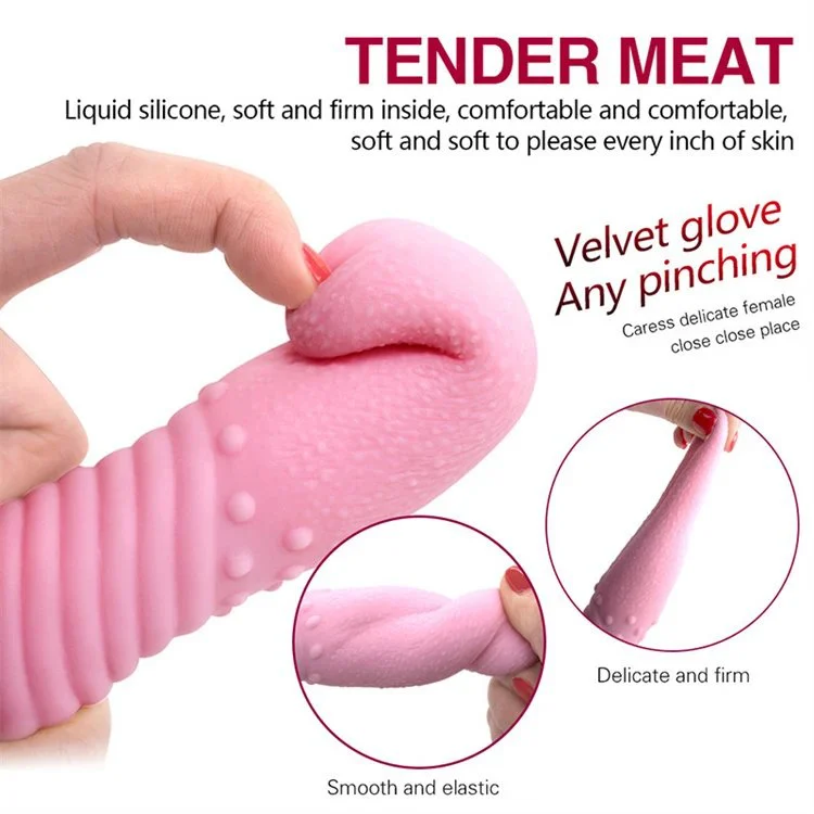 Rechargeable 10 Vibe Modes G Spot Heating Dildo Tongue Licking Vibrator Woman Sex Toys