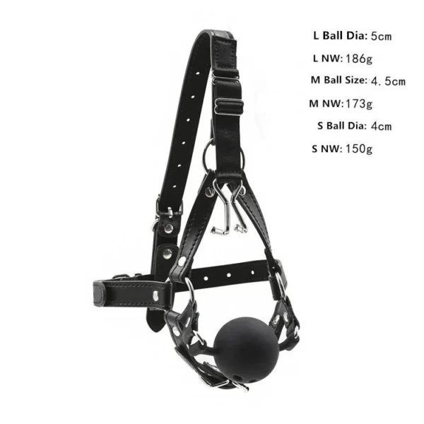 Adult Products Breathable Silicone Harness Mouth Gag With Nose Hook Sex Toy