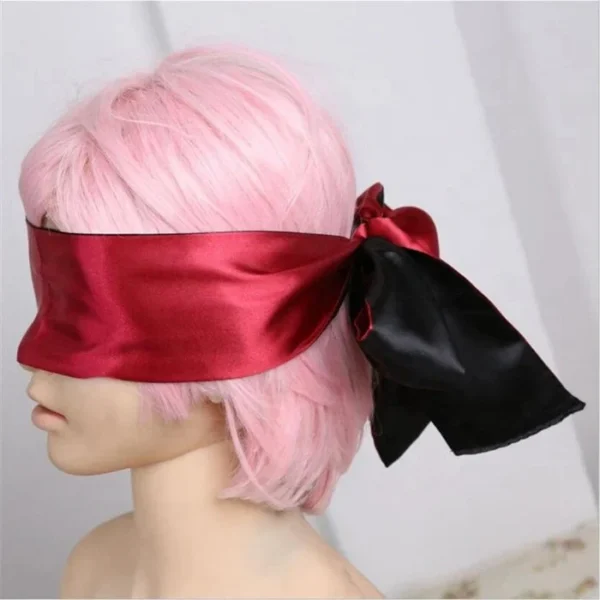 Bondage Accessories for Adults Ribbon Satin Blindfold Eye Mask and Slave Restraint Belts for Sex Toys