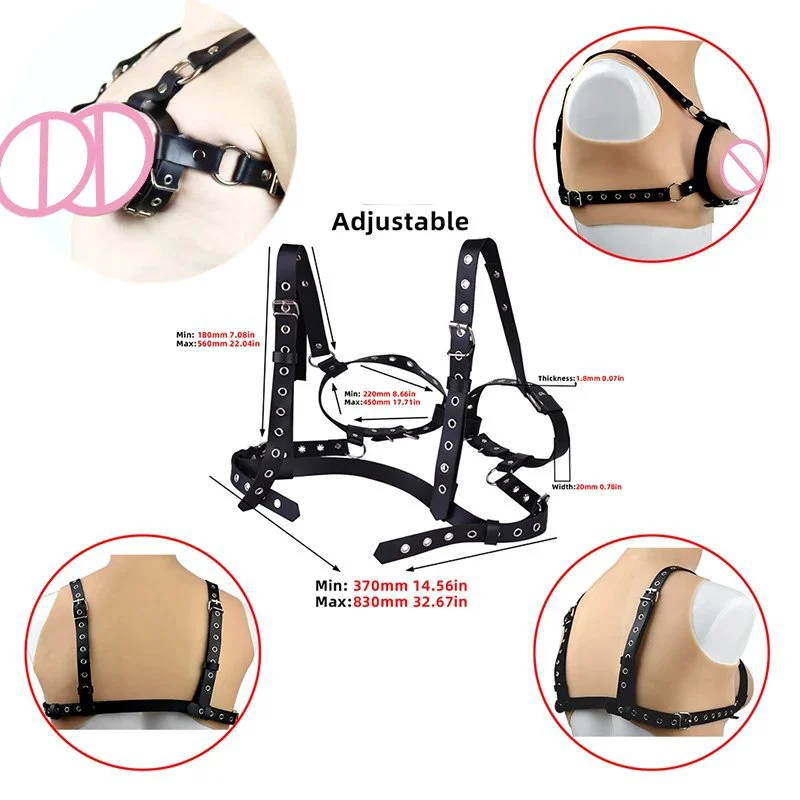 Leather Nipple Covers,Breast Harness Restraint,Breast Cuff, Leather Breast,Sex Bondage Leather Breast Restraints Man