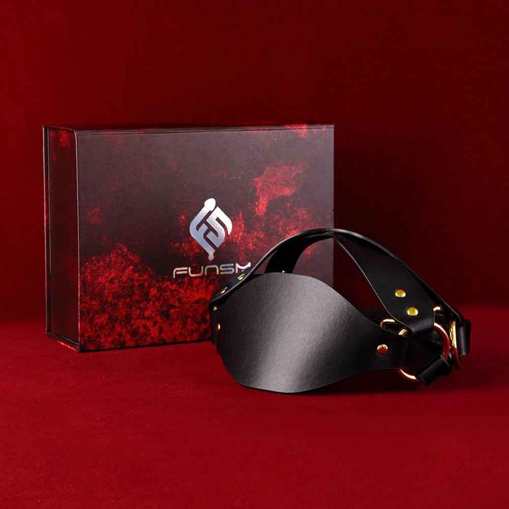Comfortable Leather Mask with Adjustable Straps Two Colors Available for Fetish Role Play