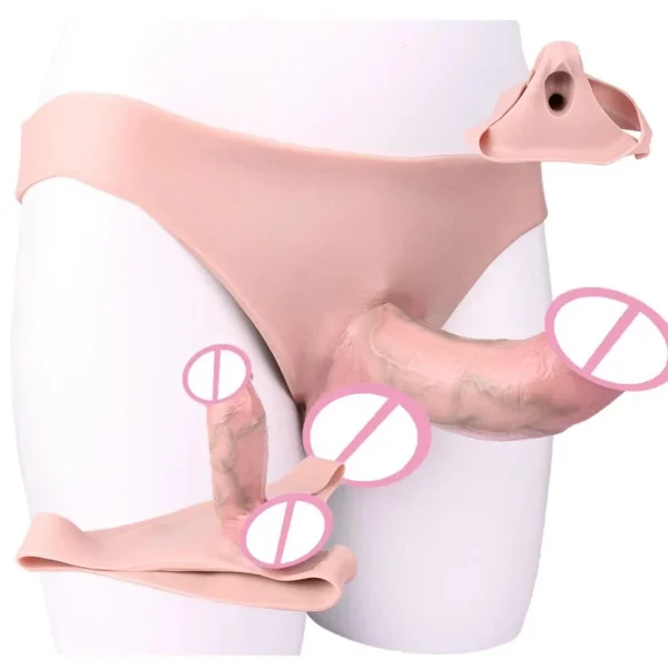 Big Strap on Hollow Dildo Pants Wearable Penis Sleeve Panties Male Dildo Enhancer Penis Extender 18+ Sex Toys