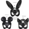 Adult Game Cosplay ToysCat Bunny Rabbit Shape Leather Bondage Mask