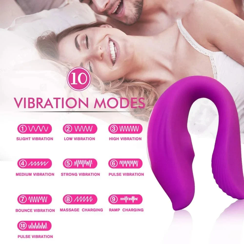 U-Shape Sucking Massager Wireless Remote Control Clitoral Vibrator USB Powered Dildo for Couples