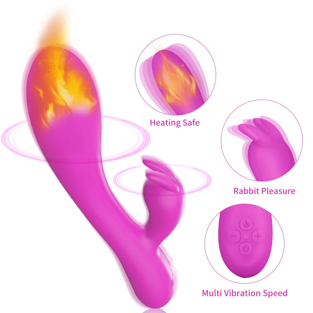 Sex Toys Vibrator for Woman Clitoris Stimulator Double Motor G Spot Heating Rabbit Dildo Vibrator