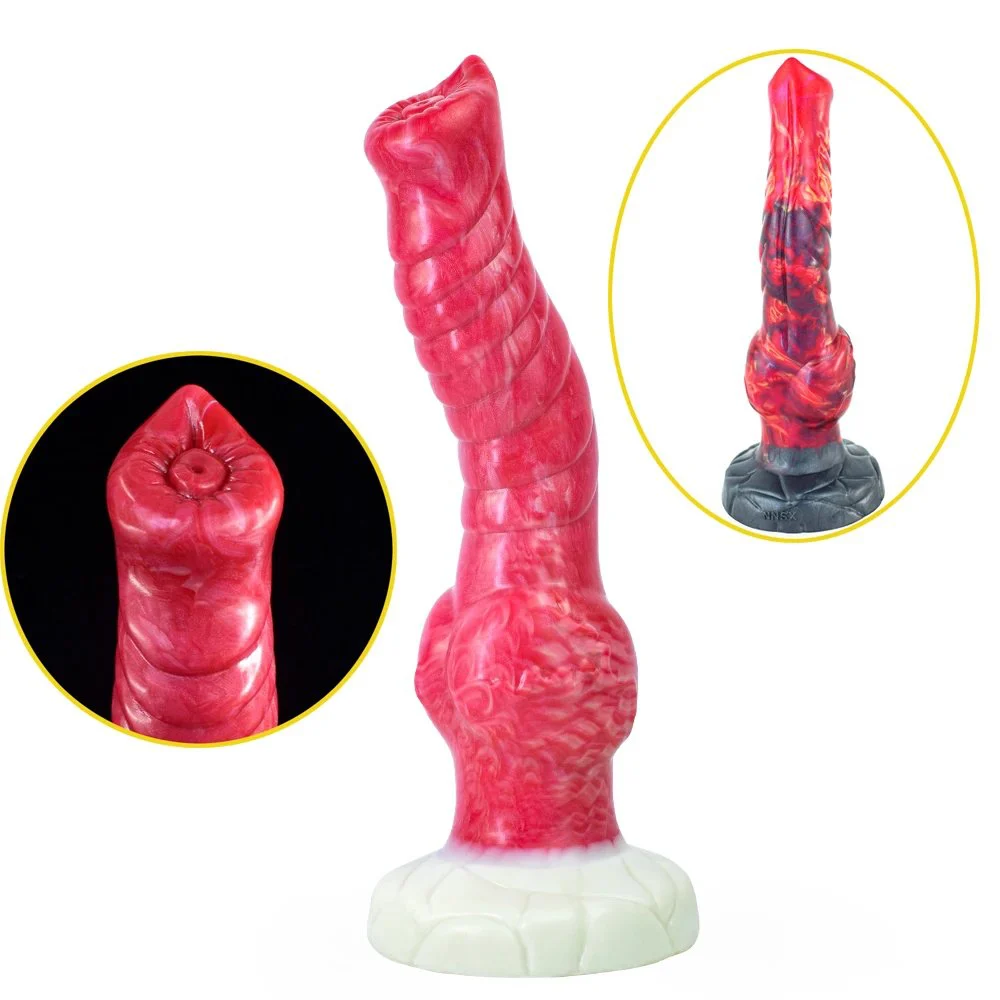 Animal Shaped Dildo Soft Silicone Elephant Nose Cock With Dog Knot Penis Sex Toy for Women