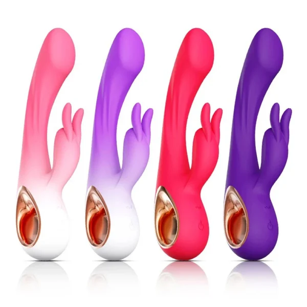 USB Charger 10 Speed G Spot Soft Purple Double Rabbit Vibrator Sex Toy for Women