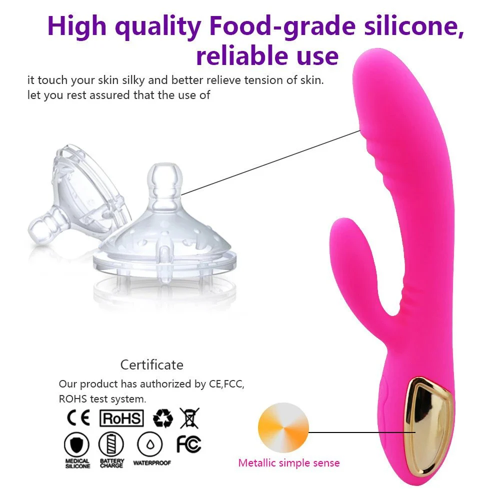 USB Charger Waterproof Insert Vibrator Double-head Masturbation G-spot Rabbit Vibrators