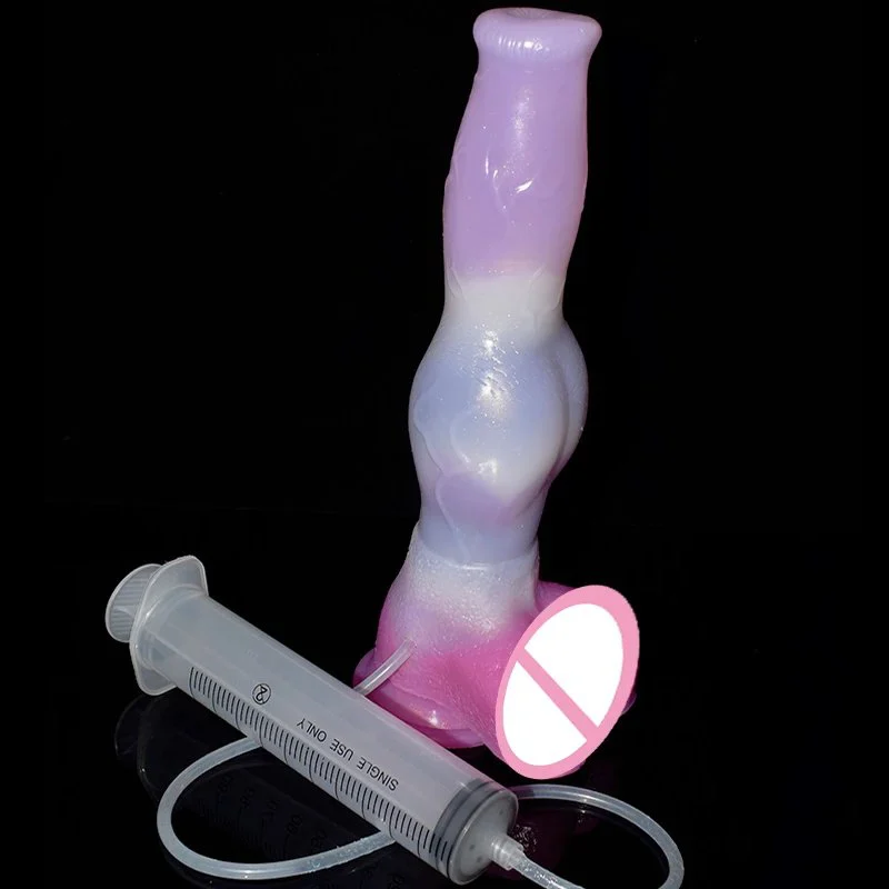 Adult Dog Squirting Dildo Gorgeous Ejaculation Dildo for Women Flexible Sex Tool Silicone Animal Penis